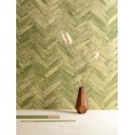 Khroma|Papier peint feuilles palmier chevrons verts|Papier Peint