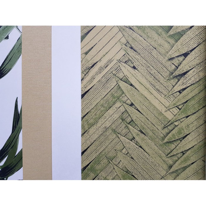 Khroma|Papier peint feuilles palmier chevrons verts|Papier Peint