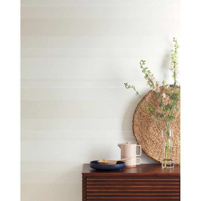 Khroma|Papel Pintado rayas horizontales beige y blanco crema|Papel Pintado