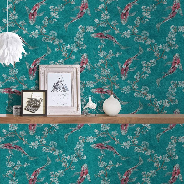 Papeldecor|Papel Pintado carpas japonesas|Liquidación
