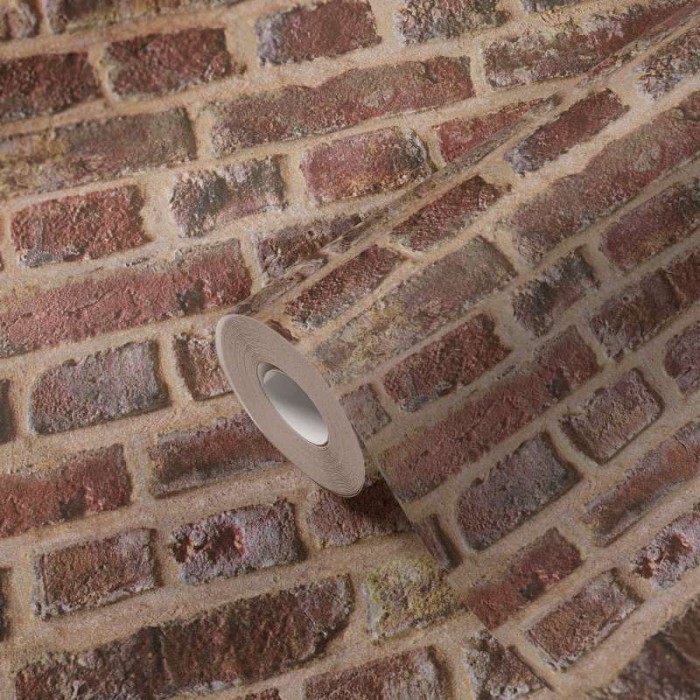 Papeldecor|Braune Ziegel Tapete|Tapeten-Ausverkauf