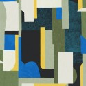Papeldecor|Papier peint abstrait tons bleus, verts et jaune|Papier Peint
