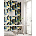 Papeldecor|Papier peint abstrait tons bleus, verts et jaune|Papier Peint