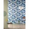 Papeldecor|Tapete Weiße und blaue Blumen auf Grün|Tapeten