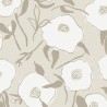 Papeldecor|Papel pintado original flores beige y blanco con toque artístico|Papel Pintado