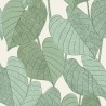 Papeldecor|Decorative green leaf wallpaper with beige background|Wallpaper