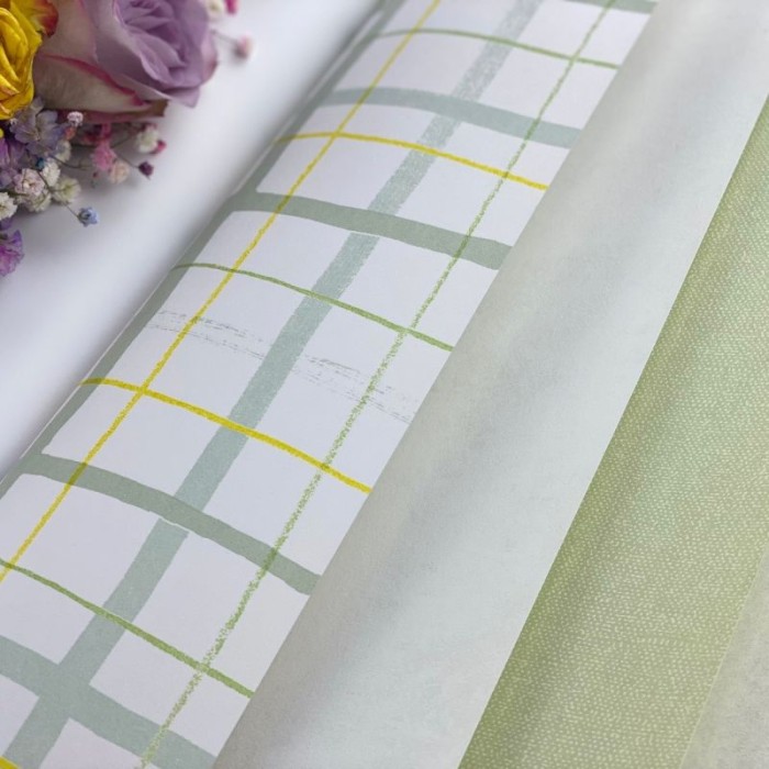 Papeldecor|Papier peint carreaux superposés vert et jaune|Papier Peint