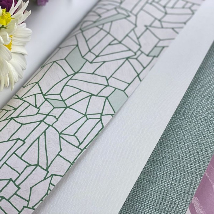 Papeldecor|Moderne Tapete geometrische Zeichnungen grün auf hellgrauem Grund|Tapeten