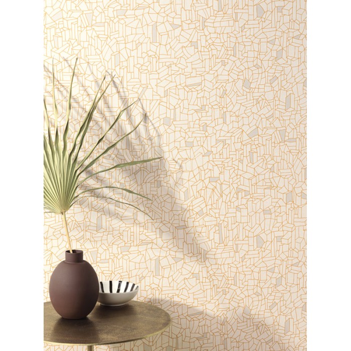 Papeldecor|Moderne Tapete geometrische Zeichnungen grün auf hellgrauem Grund|Tapeten