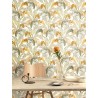 Papeldecor|Tropical green and honey colored banana leaf wallpaper|Wallpaper