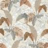 Papel pintado hojas grandes de banano gris terracota fondo beige -  222-2527