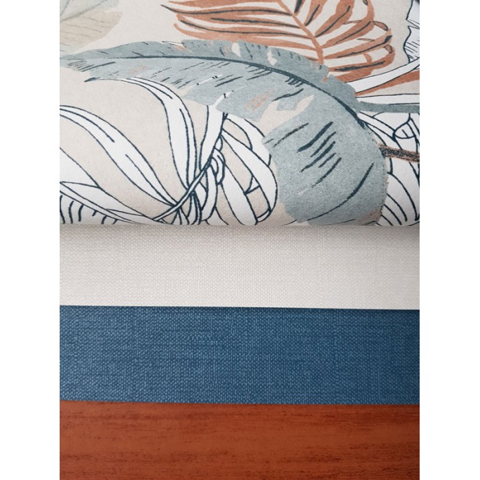 Papel pintado hojas grandes de banano gris terracota fondo beige -  222-2527