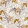 Papeldecor|Papier peint fougères et feuilles de bananier lilas marron beige|Papier Peint