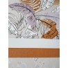 Papeldecor|Tapete mit Farnen und Bananenblättern in Lila, Braun, Beige|Tapeten