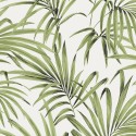 Papeldecor|Wallpaper palm leaves green and white with silver highlights|Wallpaper