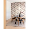 Papeldecor|Papier peint superbe imprimé feuilles de palmier brun et lilas brillant|Papier Peint