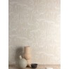 Papeldecor|Weiße provenzalische Blumentapete mit sandfarbenem Hintergrund|Tapeten