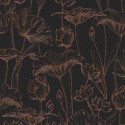 Papeldecor|Papier peint aux fleurs typiques de Provence en marron et noir|Papier Peint