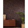 Papeldecor|Papier peint aux fleurs typiques de Provence en marron et noir|Papier Peint