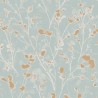 Papeldecor|Light turquoise alder twigs floral wallpaper|Wallpaper