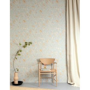 Pip Studio|Romantic wallpaper with flowers and birds in sage green|Romantic 2