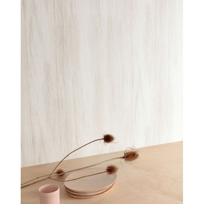 Papeldecor|Papier peint imitation bois blanc crème avec des veines|Imitation Bois