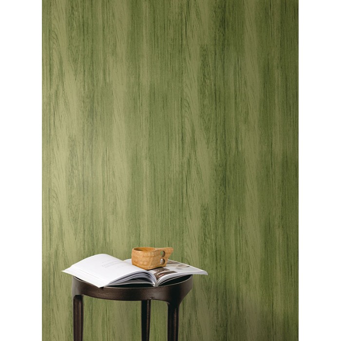 Papel pintado efecto madera con vetas verde -  222-2544