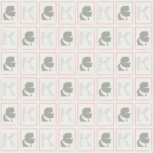 As Creation|Tapete Logo Karl Lagerfeld grau und schwarz|Tapeten