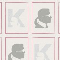 As Creation|Wallpaper logos Karl Lagerfeld white, gray, and red|Figurative