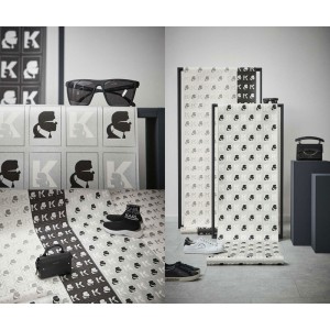 As Creation|Tapete Logo Karl Lagerfeld grau und schwarz|Tapeten 2
