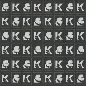 As Creation|Tapete Logo Karl Lagerfeld grau und schwarz|Tapeten