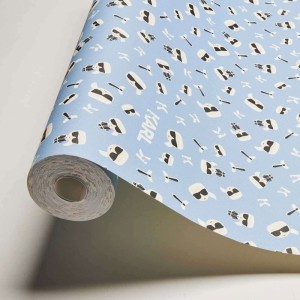 Versace|Papier peint motif clé grecque bleu et noir|Papier Peint 2