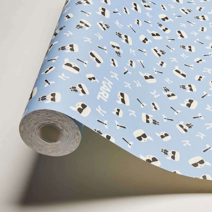 As Creation|Papier Peint logo Karl Lagerfeld bleu|Papier Peint