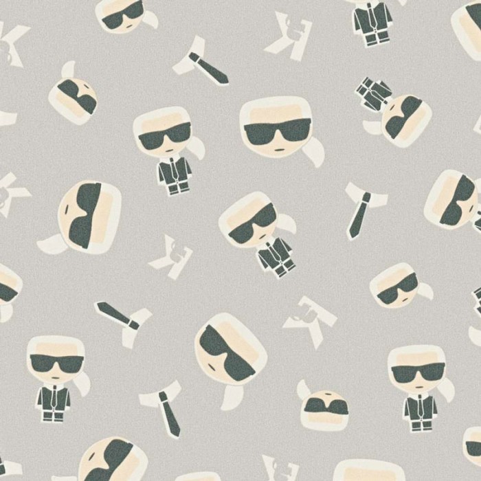 As Creation|Tapete Karl Lagerfeld Logo steingrau|Tapeten