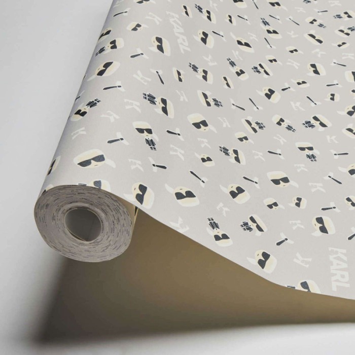 As Creation|Papier Peint logo Karl Lagerfeld gris pierre|Papier Peint