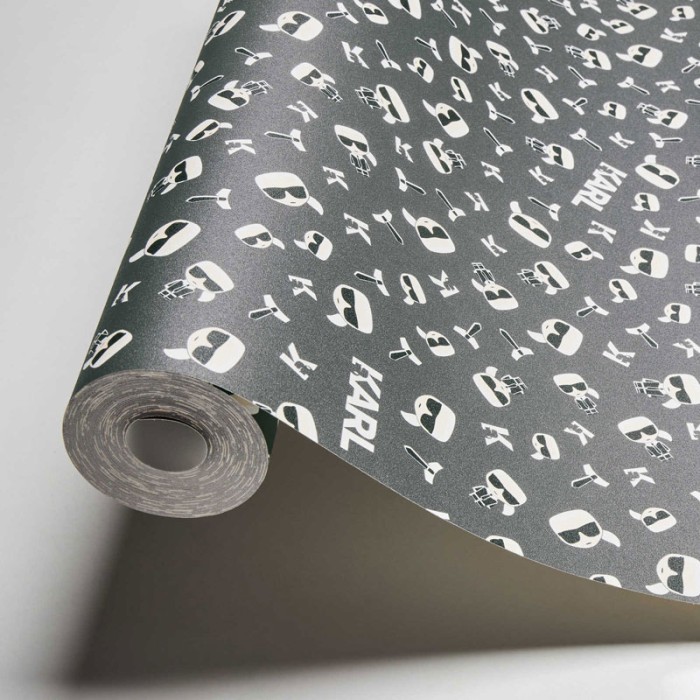 As Creation|Papier Peint Karl Lagerfeld noir logo blanc|Papier Peint