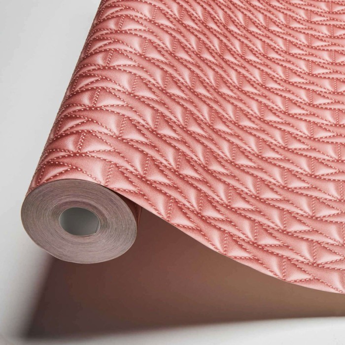 As Creation|Tapete kapitoniertes rotes Leder von Karl Lagerfeld|Lederimitat