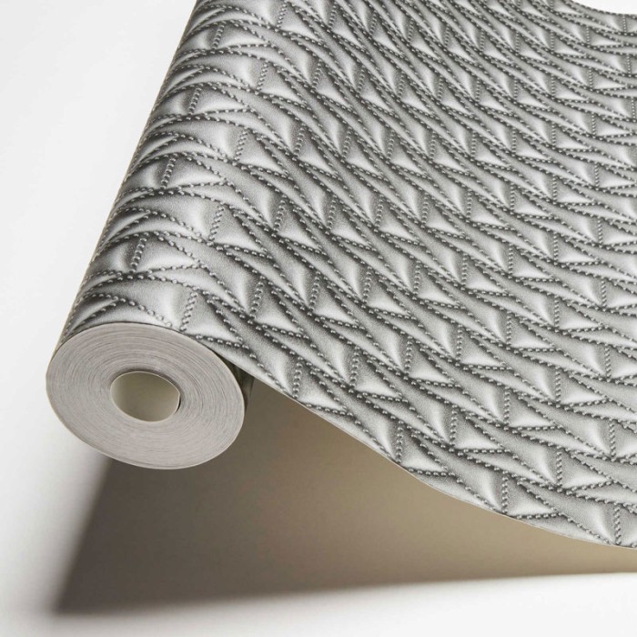 As Creation|Tapete schwarzes gestepptes Leder von Karl Lagerfeld|Lederimitat