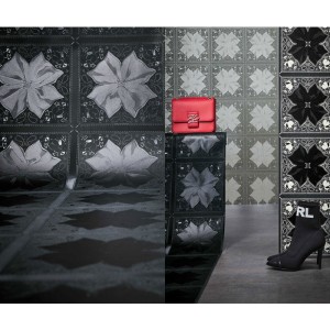 As Creation|Tapete Schleifen Karl Lagerfeld metallisches Grau|Damast 2