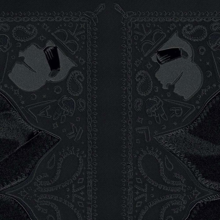 As Creation|Papier Peint noir motifs brodés de Karl Lagerfeld|Papier Peint