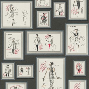 Casadeco|Figurative wallpaper with pastel tone people, vintage style|Figurative
