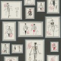 As Creation|Tapete Modeskizzen von Karl Lagerfeld|Figurative