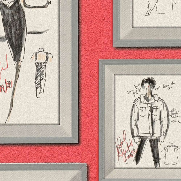 As Creation|Papier Peint croquis encadrés de Karl Lagerfeld|Figuratif
