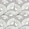 As Creation|Wallpaper gray and white fans with silver outlines|Art Deco