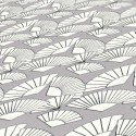 As Creation|Papel Pintado abanicos gris blanco y perfiles plateados|Art Deco