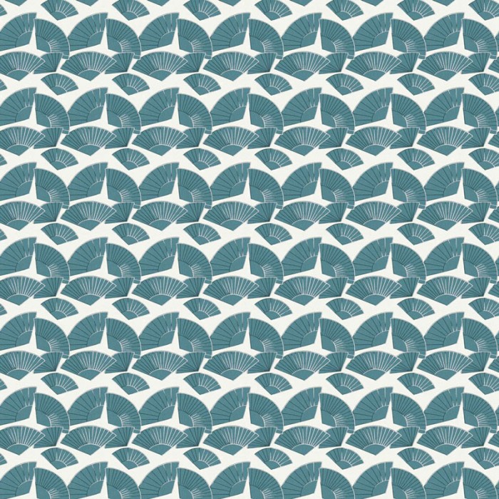 As Creation|Wallpaper green fans by Karl Lagerfeld|Art Deco