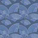 As Creation|Wallpaper Karl Lagerfeld fans in blue and silver|Art Deco