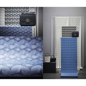 Caselio|Art Deco wallpaper with seashells in blue and gold|Art Deco 2
