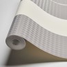 As Creation|Wallpaper with gray and cream white stripes by Karl Lagerfeld|Stripes