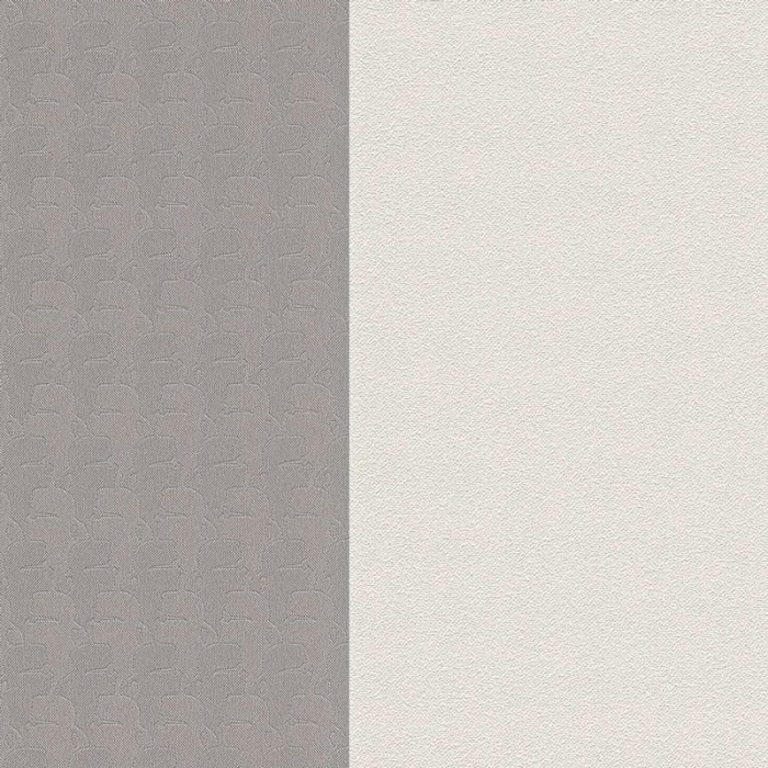 As Creation|Wallpaper with gray and cream white stripes by Karl Lagerfeld|Stripes